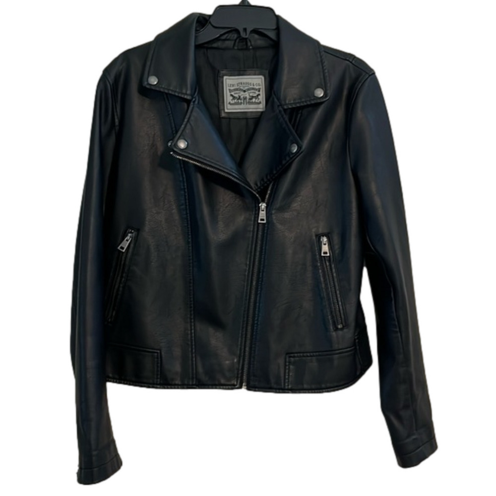 Levi Faux leather edgey moto jacket